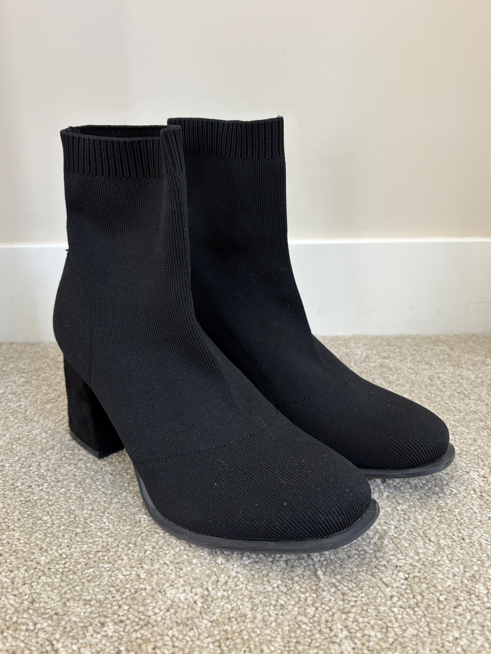 MIA Black knit sock boots size 8